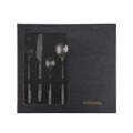 Set tacamuri 24 piese Aperi, Homla, 6 persoane, inox, negru
