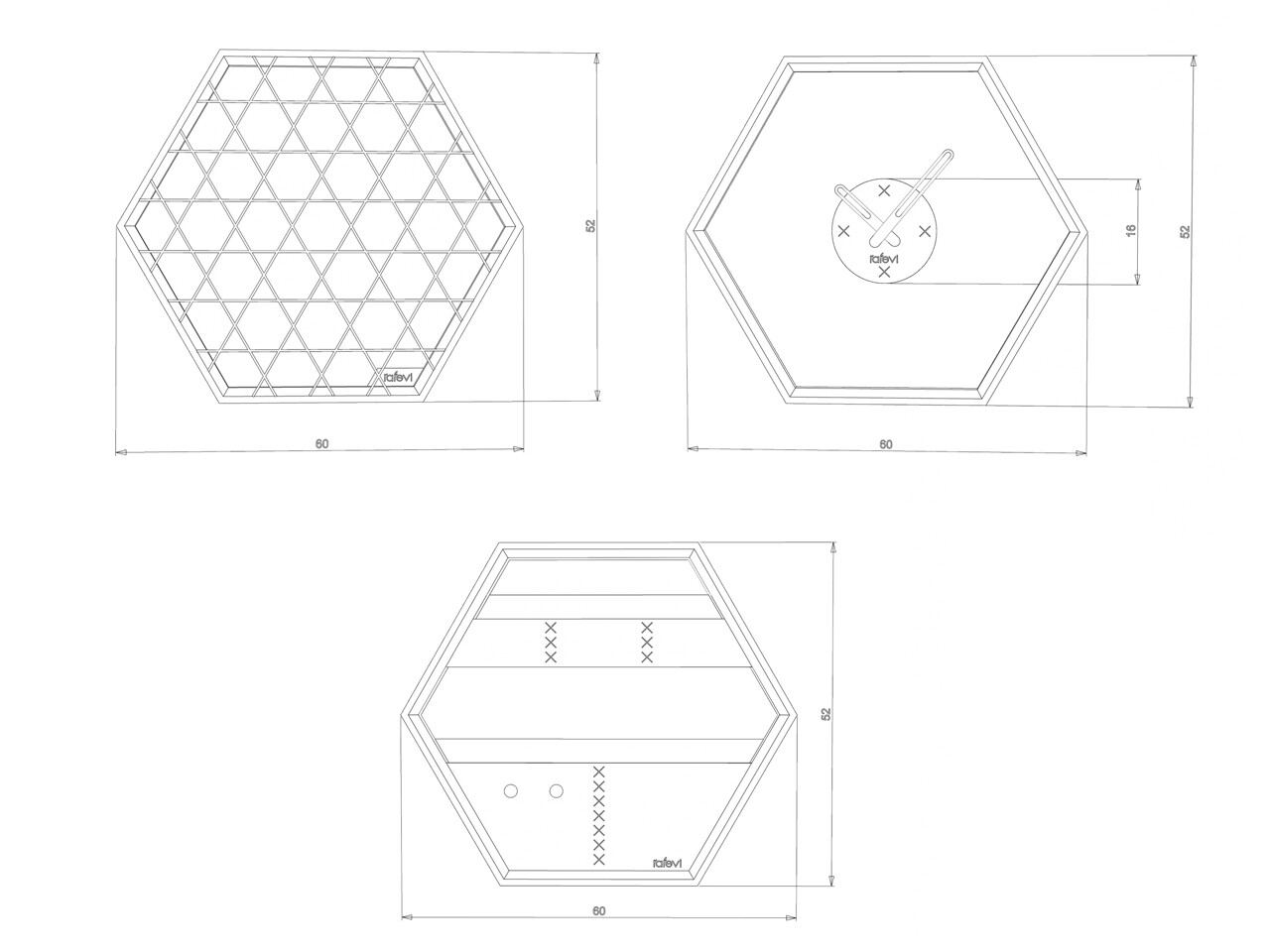 Set Ceas De Perete, Panou Memo Si Organizator De Perete Rafevi Tuva, 60 X 52 Cm, Albastru