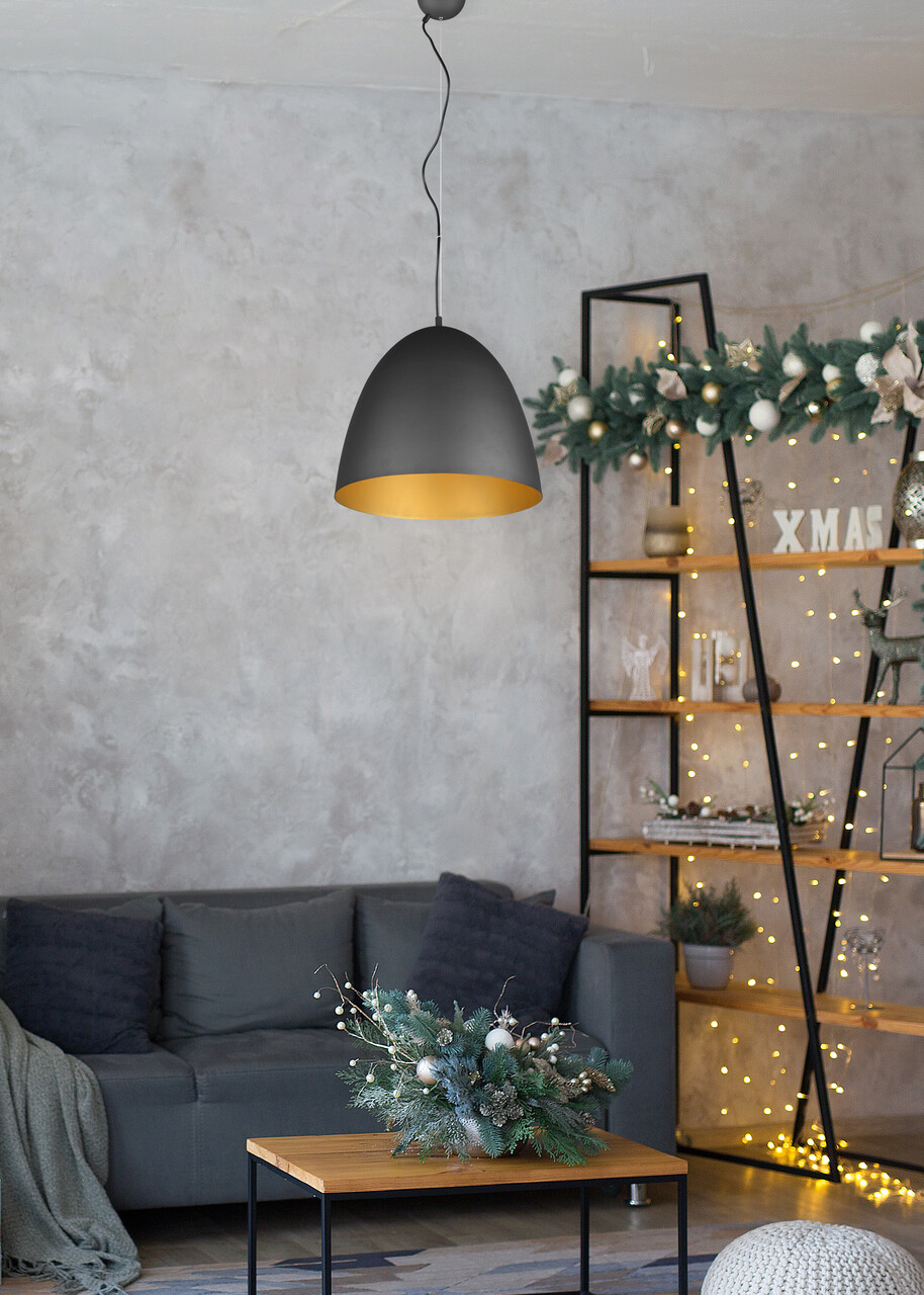 Lustra Tilda, RL, 40x150 cm, 40W, 1x E27, metal, negru/auriu