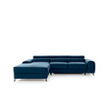 Coltar extensibil stanga 3 locuri ELTAP, LT-40NU, Grayson, 278x205x92 cm, lemn/poliester, albastru inchis