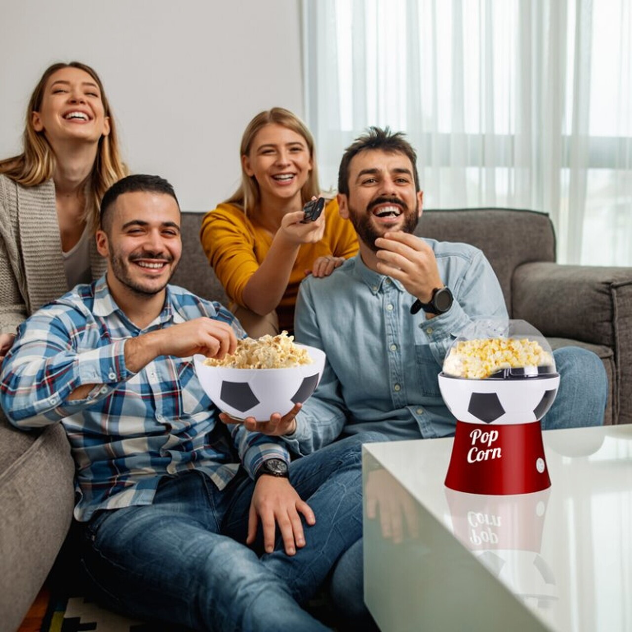 Aparat pentru popcorn fara ulei Beper, 1200W, multicolor - view 4