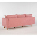 Canapea 3 locuri, Unique Design, 867UNQ1356, Lemn de pin, Roz
