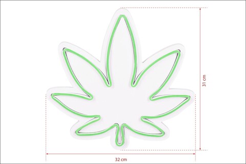Decoratiune luminoasa LED, 420 Cannabis, Benzi flexibile de neon, DC 12 V, Verde