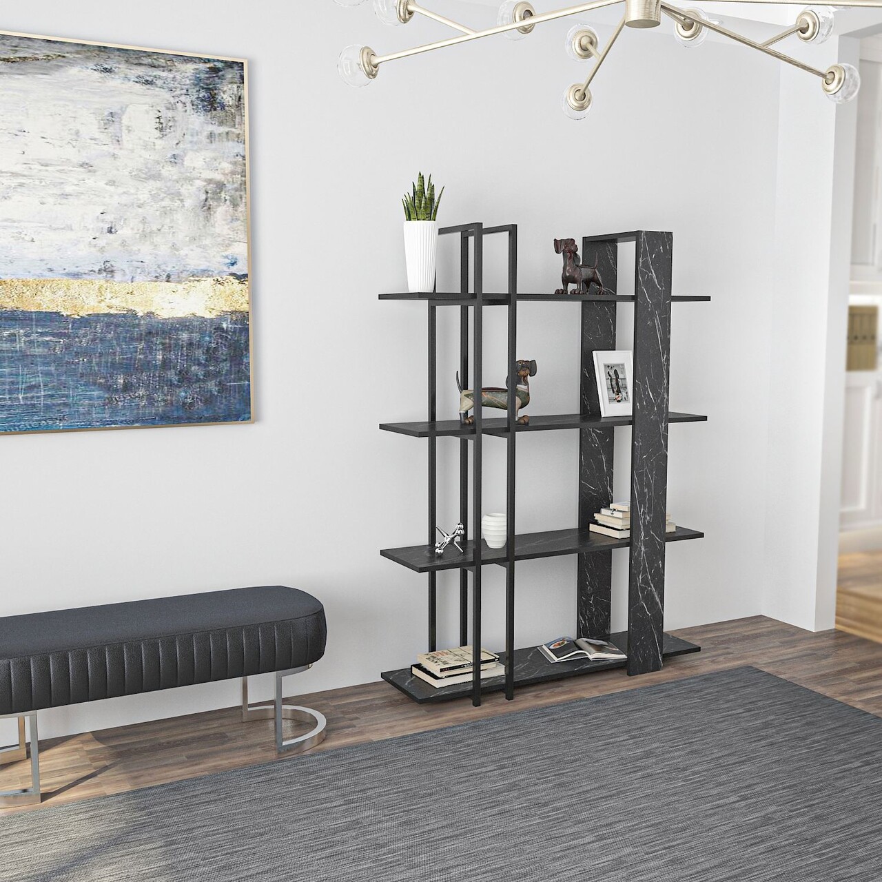 Corp biblioteca, Zena Home, Onno, Alb/Negru - 1 | YEO