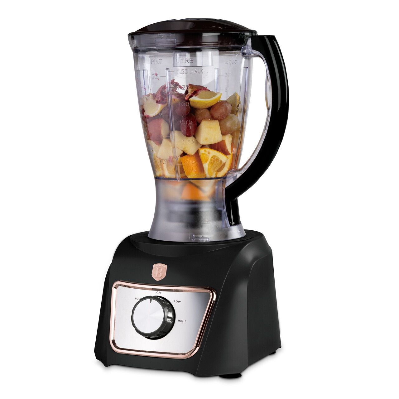 Set blender 8 in 1 Berlinger Haus, Black Rose, 500W, inox/plastic, negru/transparent - imagine 7