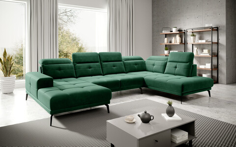 Coltar dreapta 6 locuri ELTAP, RT-35LU, Bretan, 350x205x107 cm, lemn/poliester, verde inchis