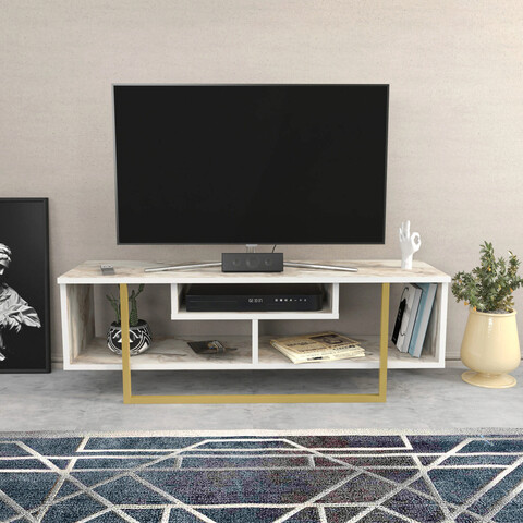 Comoda tv, retricy, asal 120, 120x35.2x40.2 cm, pal, aur alb
