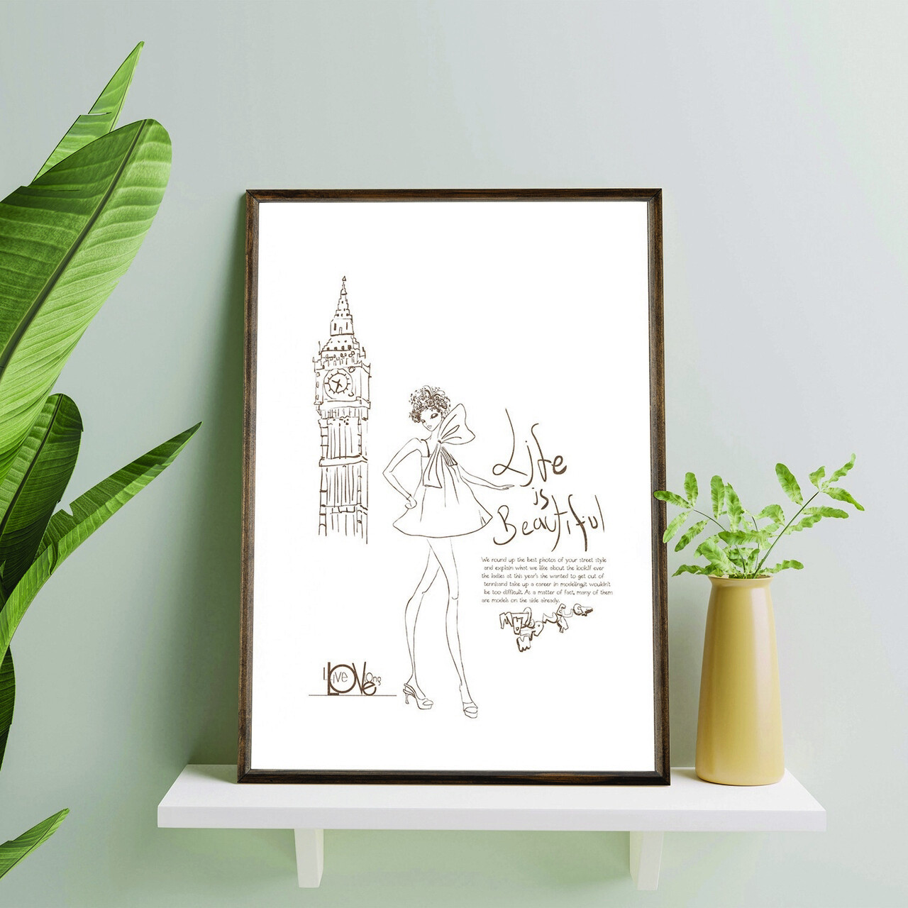 Tablou decorativ TD004 Desenat manual Natural