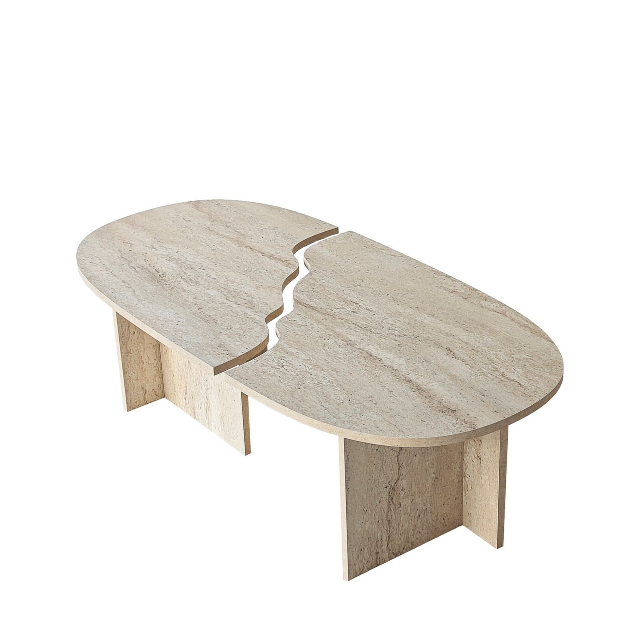 Masuta de cafea, Hanah Home, Missisipi, 120x38x60 cm, Travertin - view 10