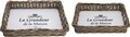 Set 2 tavi La Grandeur de la Maison, 53 x 37 x 10 cm si 47 x 30 x 9 cm, MDF si lemn de salcie, alb/maro