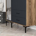 Dulap pentru haine, Hommy Craft, Kumsal RT, 120x47.5x201.4 cm, PAL, Nuc / Antracit