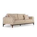 Canapea extensibila Lale, Ndesign, 3 locuri, 220x97x84 cm, lemn, crem