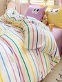 Lenjerie de pat pentru o persoana, Funny - Yellow, Lilac, Eponj Home, 65% bumbac/35% poliester