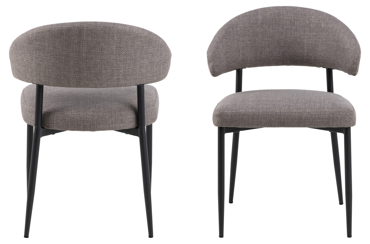 Scaun Edina, Actona, 56x55x77 cm, tesatura structurata/otel, gri maro deschis - view 8