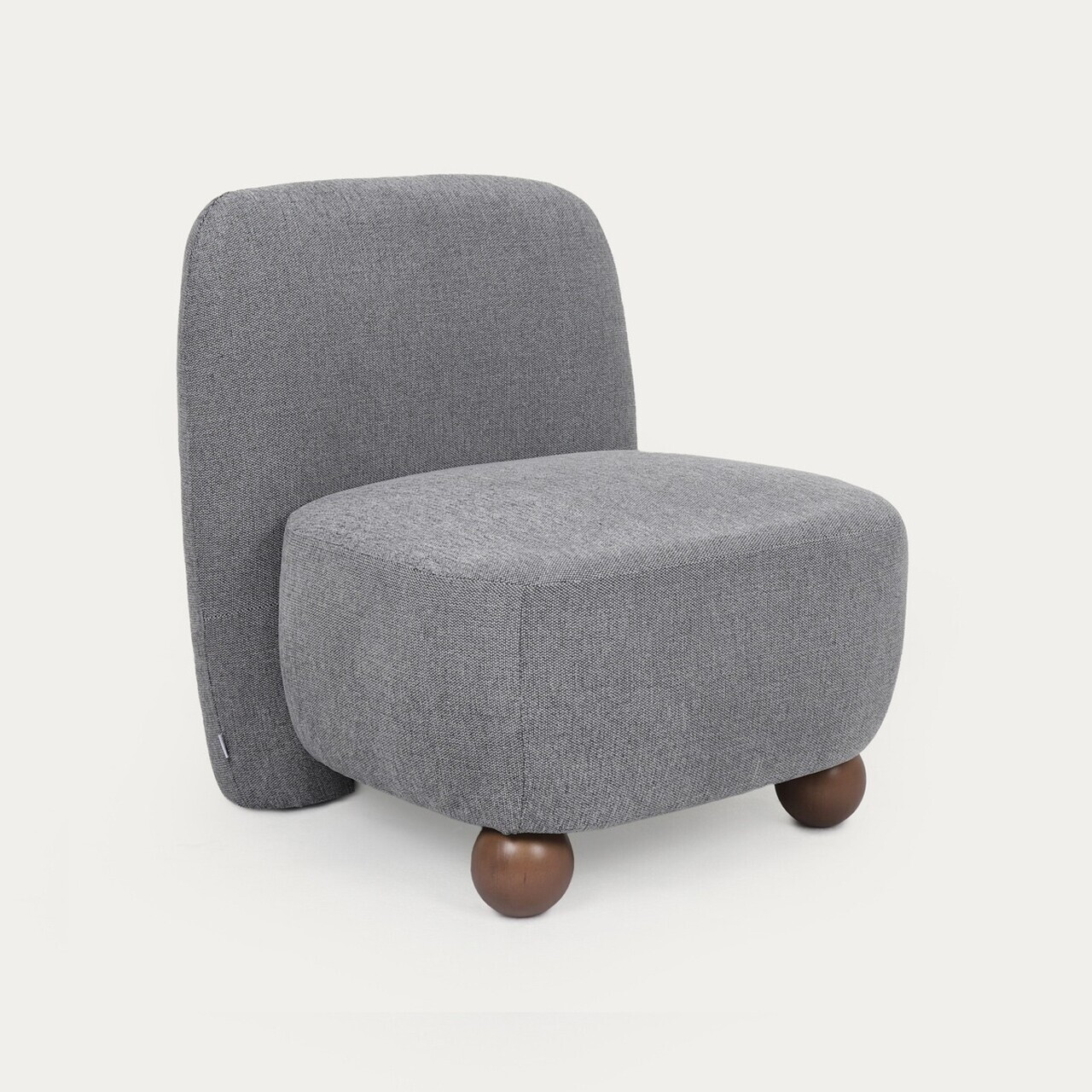 Fotoliu Norello, Homla, 77x66x77 cm, MDF/poliester, gri/maro — imaginea 2