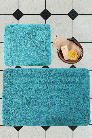 Set covorase de baie 2 piese, Alessia Home, Victoria, Bumbac, Verde menta