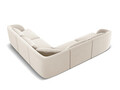 Coltar reversibil 5 locuri, Tulum, Cosmopolitan Design, 255x255x70 cm, catifea, bej deschis