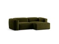 Coltar dreapta 2 locuri, Bergamo, Cosmopolitan Design, 244x152x70 cm, catifea chenille raiata, verde