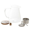 Ceainic Olivia Green, Homla, 1.3 L, sticla/inox/lemn, transparent/natur