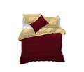 Lenjerie de pat dubla Red Salomon, Aglika, 4 piese, 180 x 200 cm, 100% bumbac, rosu/bej