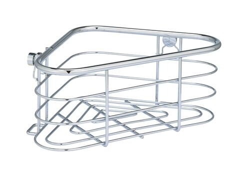 Etajera de colt pentru baie, wenko, trestina, 25 x 16.5 x 10.5 cm, inox, gri