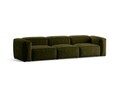 Canapea 4 locuri, Bergamo, Cosmopolitan Design, 364x108x70 cm, catifea chenille raiata, verde
