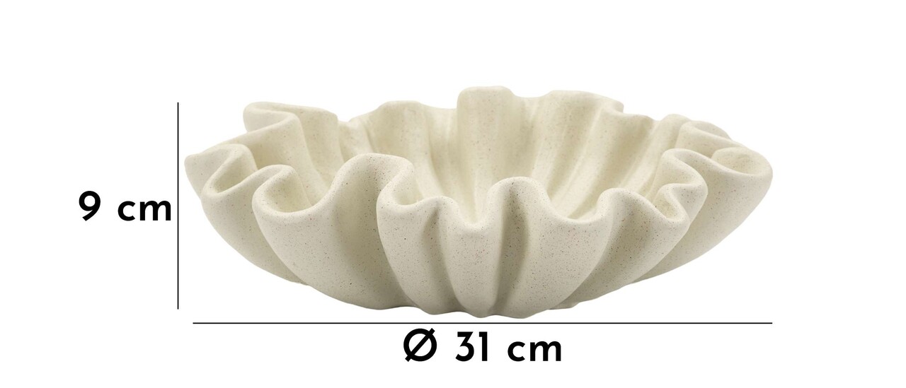 Vas decorativ Stons, Mauro Ferretti, 31x9 cm, polirasina, crem - 1 | YEO