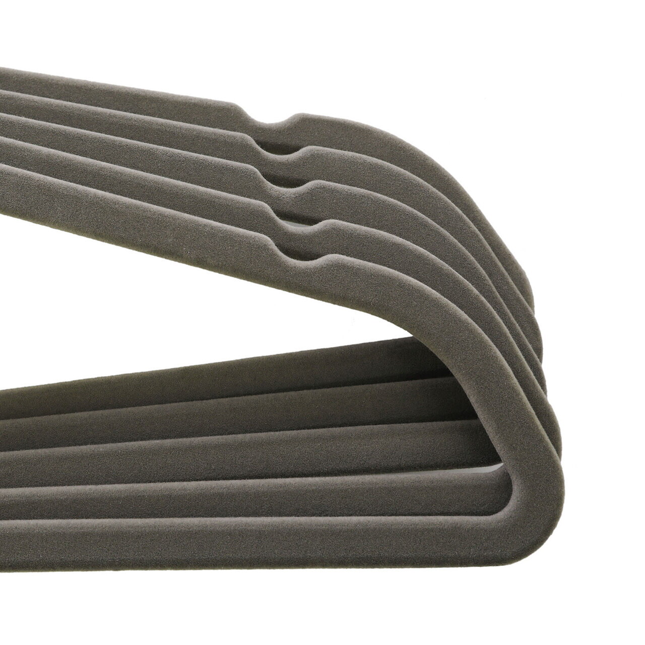 Set 20 umerase catifea, Songmics, antialunecare, cu bara pentru cravate, rotire 360°, max 5 kg, gri - imagine 2