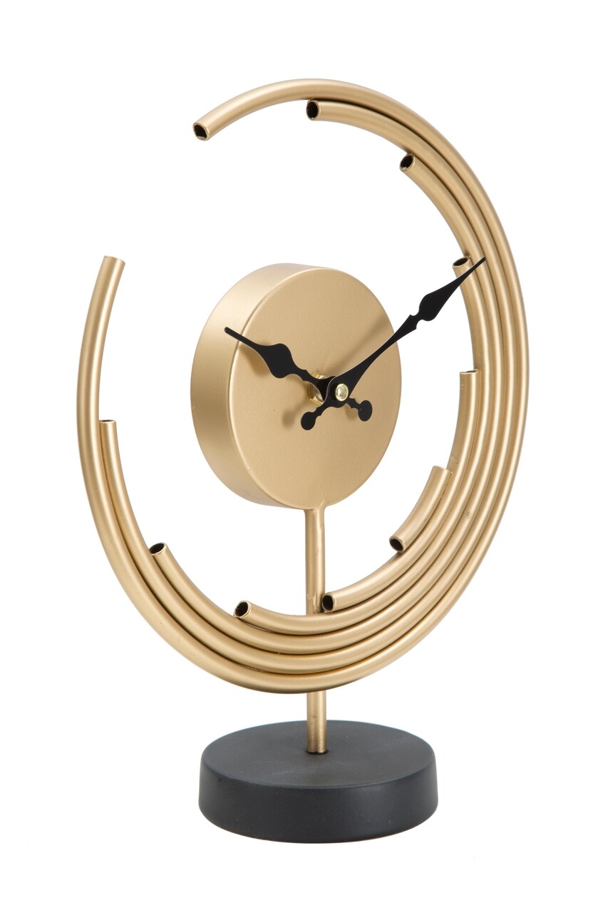 Ceas de masa Moon, Mauro Ferretti, 25x10x30 cm, fier, auriu - 1 | YEO