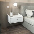 Noptiera, Zena Home, Anel, 45x22x35 cm, PAL, Alb