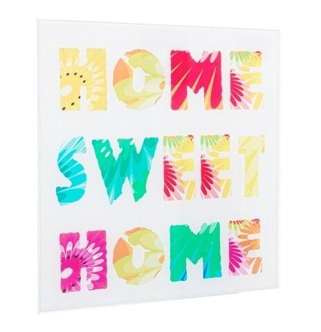 Poza Panou decorativ din sticla, Sweet Home, Bizzotto, 30x30 cm