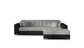 Coltar extensibil dreapta 4 locuri, ELTAP, Sorento, 296x194x78 cm, lemn/poliester, gri deschis/negru