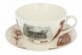 Ceasca cu farfurie Cat, Duo, 300 ml, portelan, multicolor