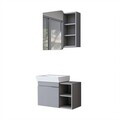 Set Dulap de Baie cu Chiuvetă și Oglindă (2 Piese), Hanah Home, 2929, MDF, Frasin