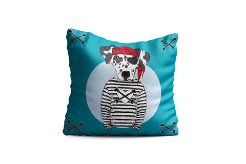 Perna decorativa dog pirate, oyo kids, 43x43 cm, poliester, multicolor