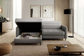 Coltar extensibil stanga 3 locuri ELTAP, LT-03MAN, Gomsi, 228x165x100 cm, lemn/poliester, gri inchis