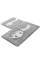 Set 2 covorase de baie Big Eyes, Chilai, 50x60 cm/60x100 cm, gri