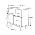 Masuta, Locelso, On6-W, 60x60x25.5 cm, PAL, Alb
