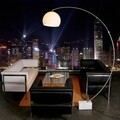 Lampadar Trejo, Versa, 170 x 40 x 200 cm, metal, baza din marmura, alb