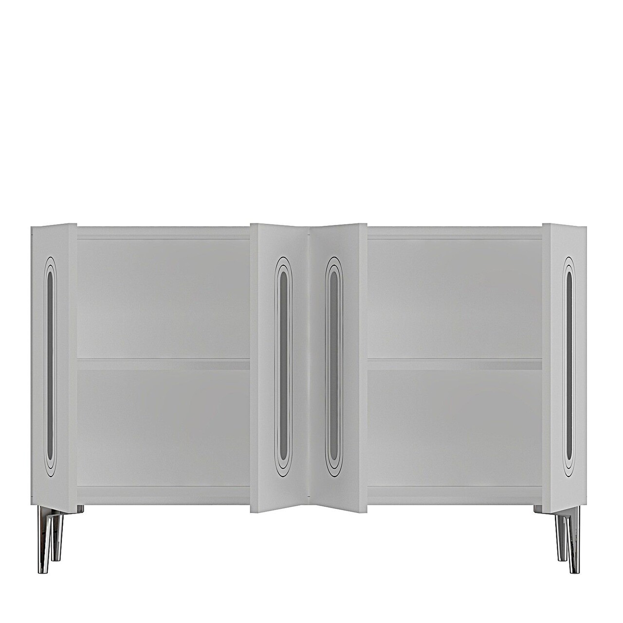 Consola, Hanah Home, Rany 120, 120x75x32 cm, Alb / Argintiu - view 5