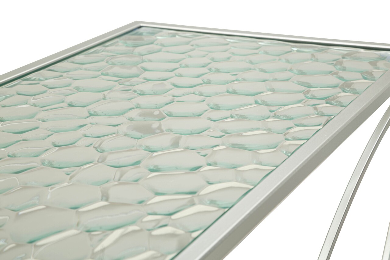 Set 2 console, Mauro Ferretti, Paradise, 100x30x78 cm, metal/sticla, argintiu - imagine 3