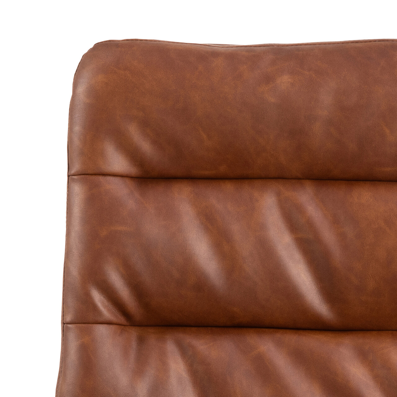 Scaun Dean, Actona, 47.5x57x85 cm, rotativ, piele ecologica/otel, brandy - view 8