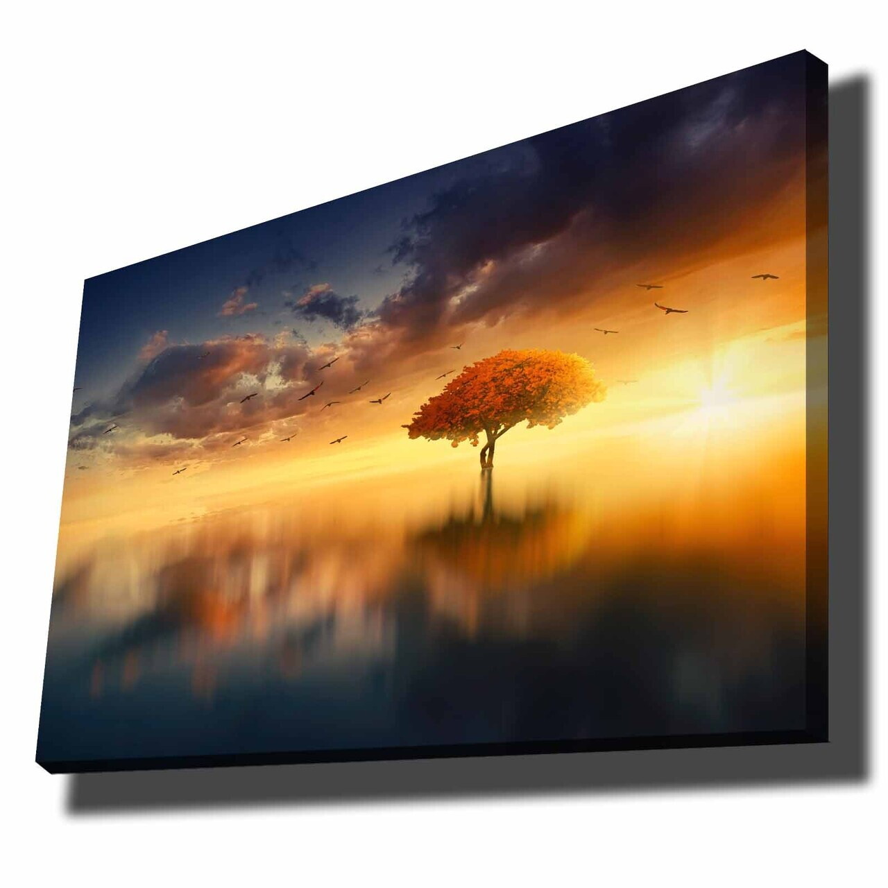 Tablou decorativ, 701002021C-049, PÂNZĂ DIN PIELE ÎNTOARSĂ, Lemn, Multicolor — imaginea 2