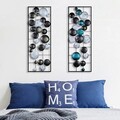 Decoratiune de perete, Camber, Metal, Latime: 32 cm / Inaltime: 92 cm / Adancime: 4 cm (2 bucati), Multicolor