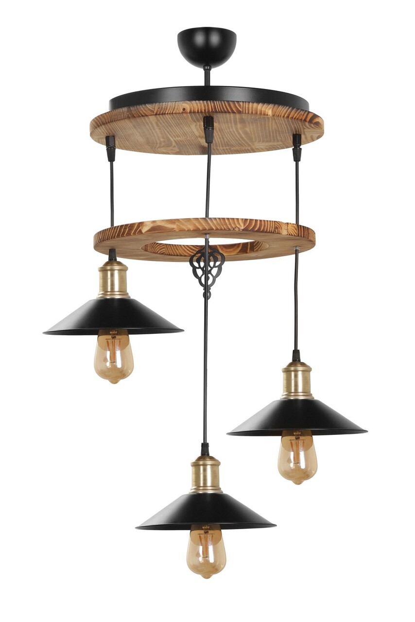 Lustra, Luin, 534LUN3414, Lemn, Maro / Negru