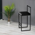 Scaun de bar, Hanah Home, Nordic, 35x84x35 cm, Metal, Negru