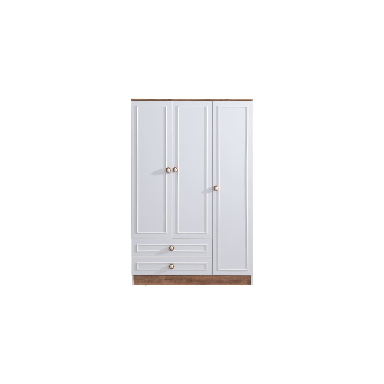 Dulap pentru haine, Hanah Home, Beta 3, 118x182x50 cm, PAL, Maro/Alb - view 5