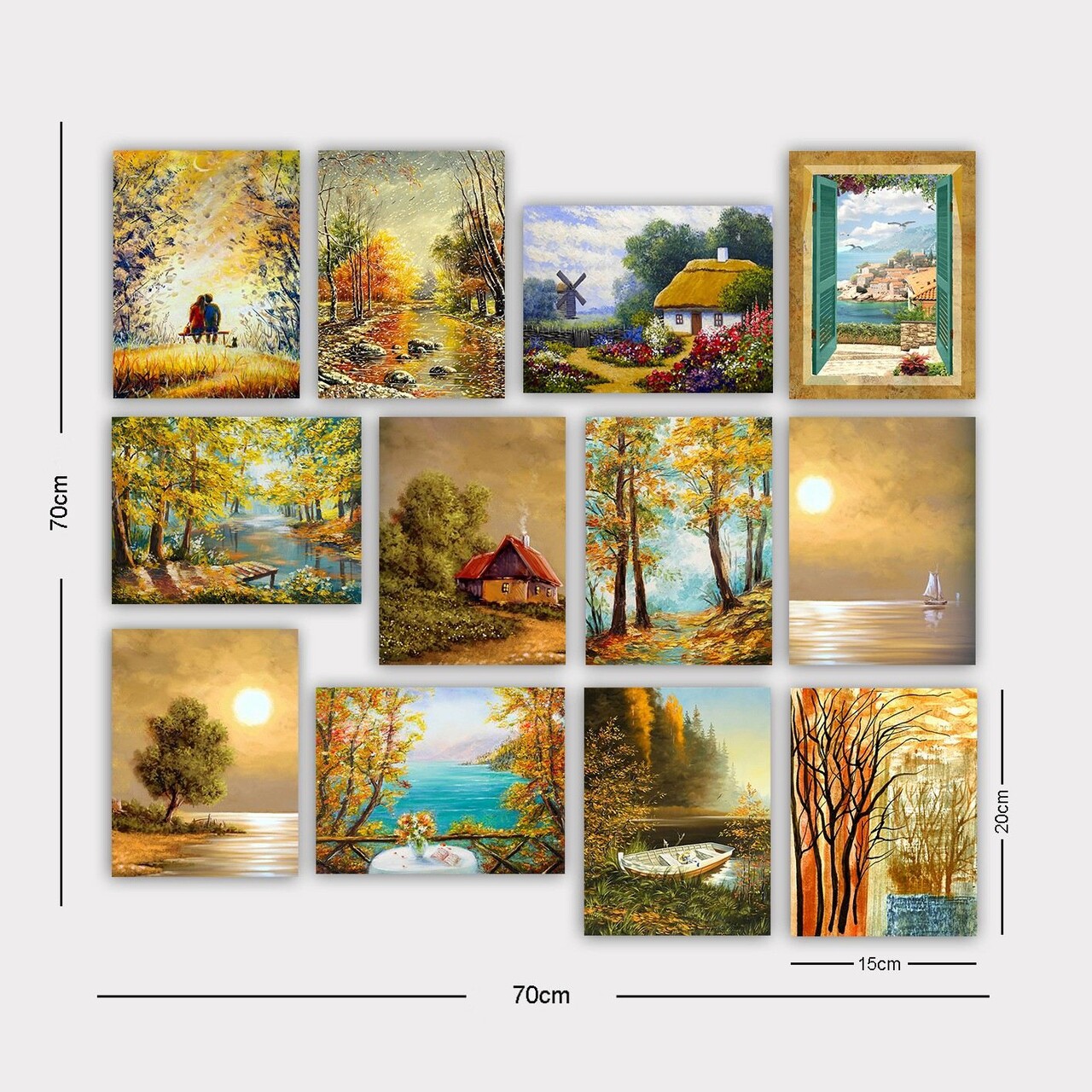 Set 12 tablouri decorative, 12MDF20YS, 20 x 15 cm, 12 piese, Multicolor - view 4