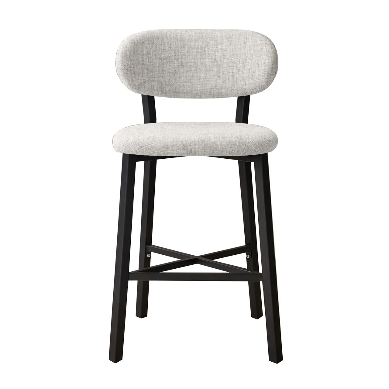 Scaun de bar, Hanah Home, Luna, 42x100x45 cm, Fier/Poliester/In, Crem — imaginea 5