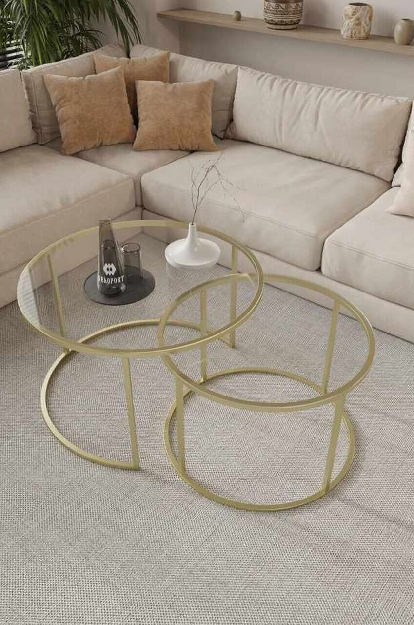 Set masute de cafea, Hanah Home, Milas, Auriu
